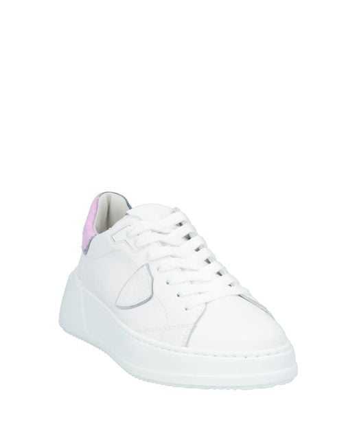 Philippe Model White Tres Temple Sneakers Leather, Textile Fibers