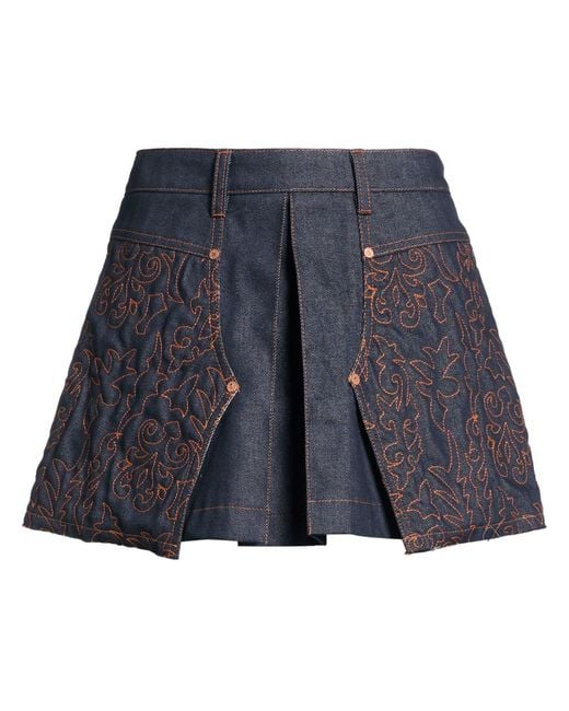 ANDERSSON BELL Blue Denim Skirt Cotton, Polyester