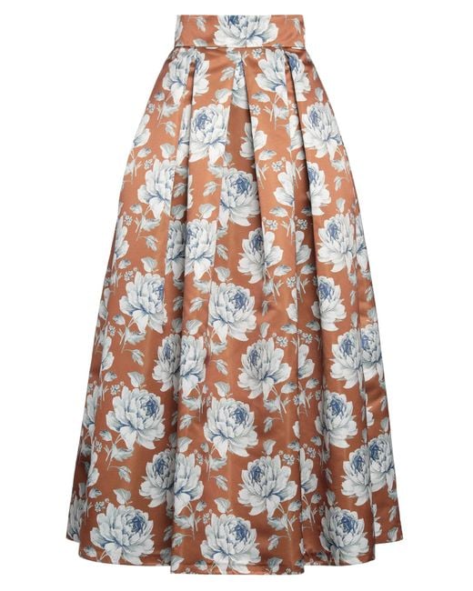 GIADA CURTI RESORT White Camel Maxi Skirt Polyester