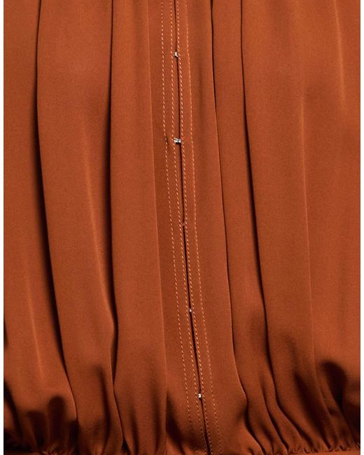 Lanvin Brown Camel Top Silk