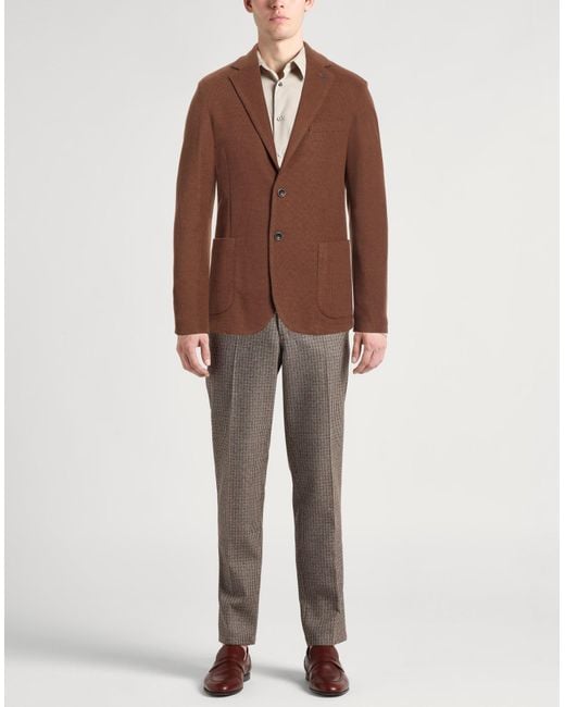 AT.P.CO Brown Blazer Polyester, Viscose, Elastane for men
