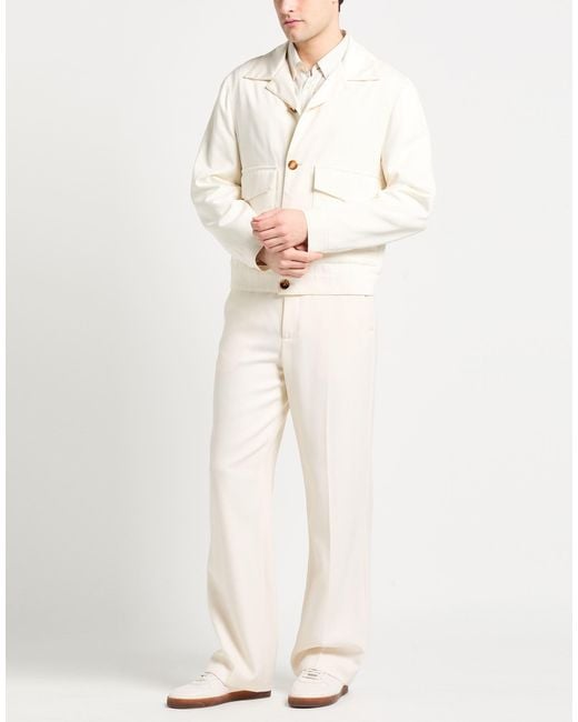 Brunello Cucinelli Natural Ivory Jacket Silk for men