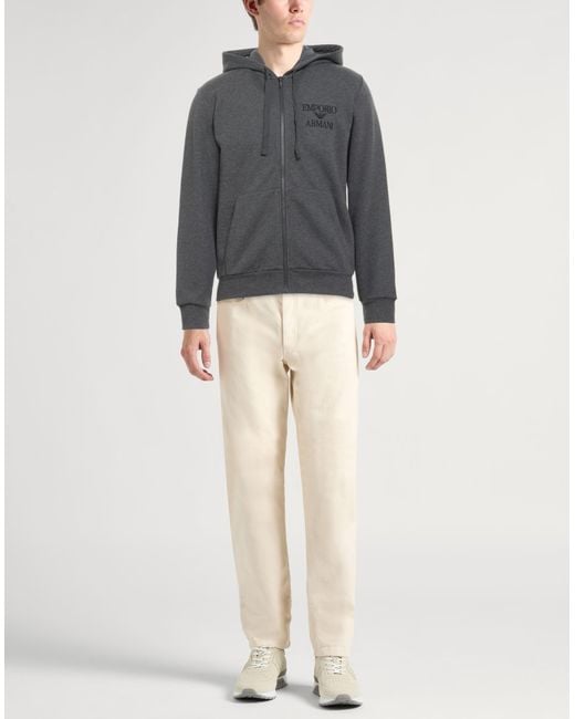 Emporio Armani Gray Underwear Sweatshirt Cotton, Polyester, Elastane for men