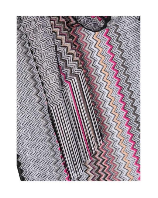 Bufanda tejida en zigzag Missoni de color Purple