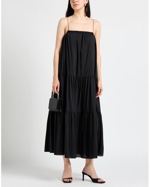 Matteau Black Maxi Dress Organic Cotton, Silk