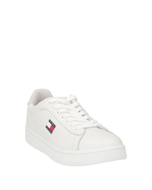 Tommy Hilfiger White Sneakers Leather, Textile Fibers