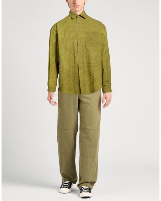 Merely Made Green Khaki Shirt Cotton for men