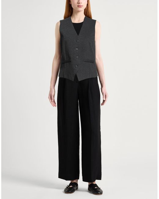 Motel Black Charcoal Tailored Vest Viscose, Nylon, Elastane