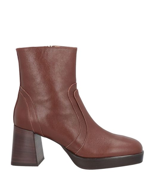 Bianca Di Brown Ankle Boots Goat Skin