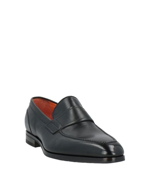 Santoni Black Loafers Leather for men