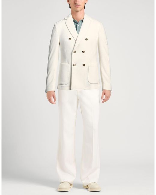 Daniele Alessandrini Natural Blazer Polyester, Acrylic, Viscose for men