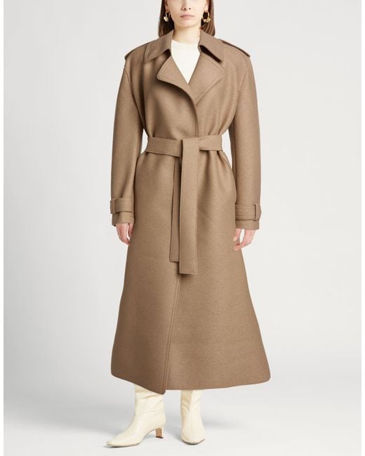 Harris Wharf London Natural Sand Coat Virgin Wool