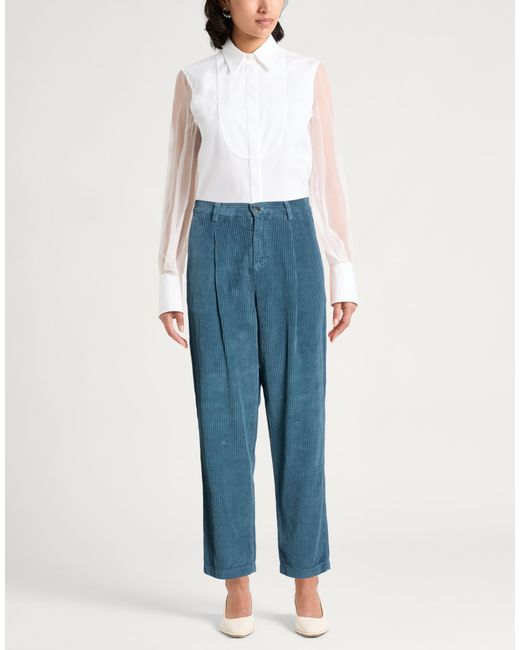 Fedeli Blue Slate Pants Cotton
