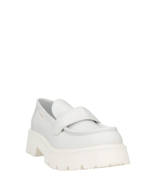 Le Silla White Loafers Leather