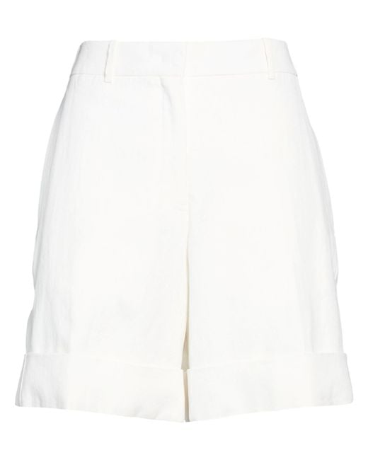 Jil Sander White Shorts & Bermuda Shorts Linen