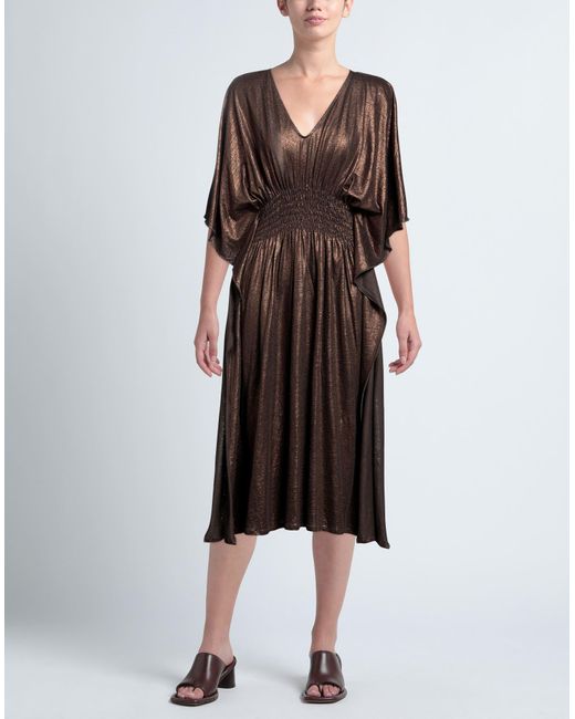 Majestic Filatures Brown Midi Dress