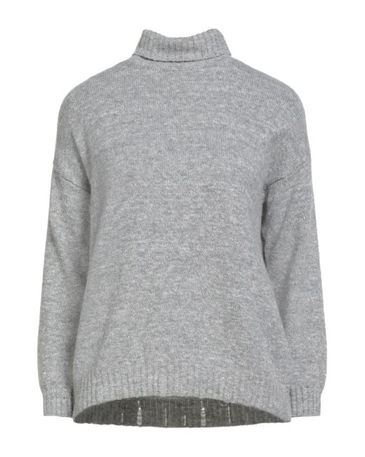 Anneclaire Gray Turtleneck Wool, Silk