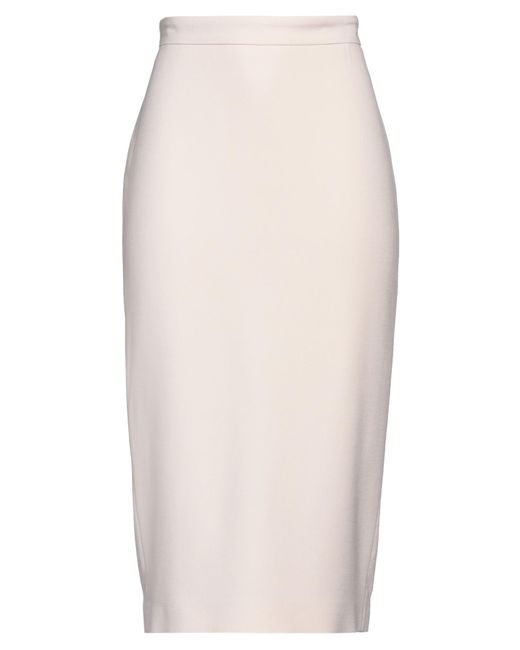 Max Mara Studio White Light Midi Skirt Viscose, Virgin Wool, Elastane