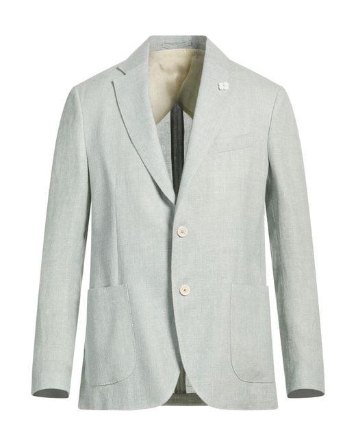 Lardini Gray Blazer Linen, Virgin Wool for men