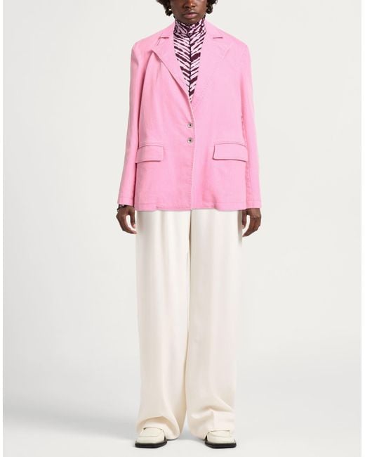 Patrizia Pepe Pink Blazer Cotton, Elastane