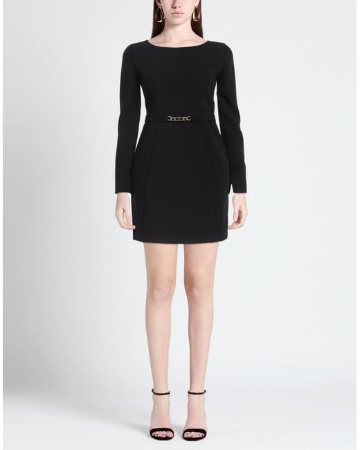 Twinset Black Mini Dress Polyester, Viscose, Elastane