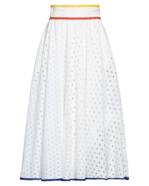 Stella Jean White Midi Skirt