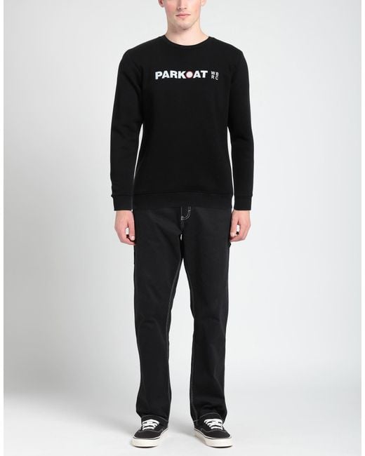 Parkoat Black Sweatshirt Cotton, Polyester for men