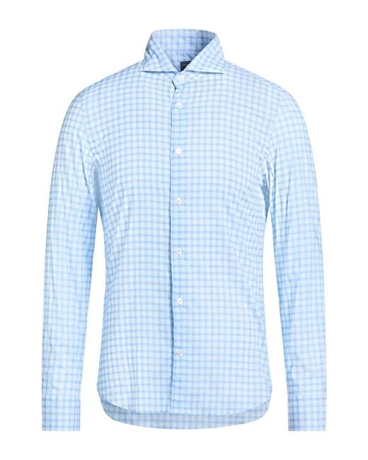 Fedeli Blue Shirt Cotton, Elastane for men