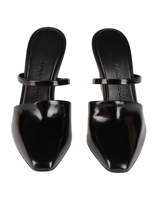 Ferragamo Black Mules & Clogs Leather