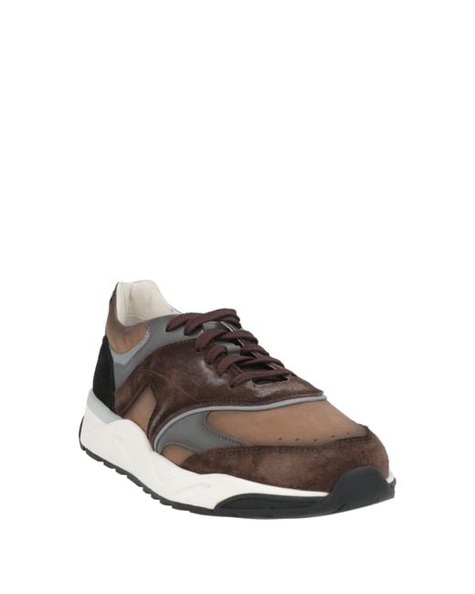 Santoni Brown Sneakers Leather for men