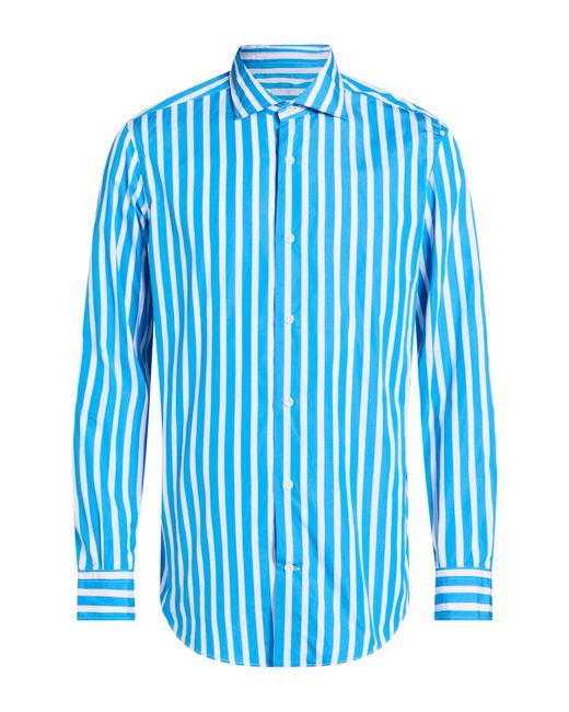 SANNINO Napoli Blue Azure Shirt Cotton for men