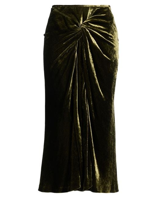 Dries Van Noten Black Midi Skirt Viscose, Silk