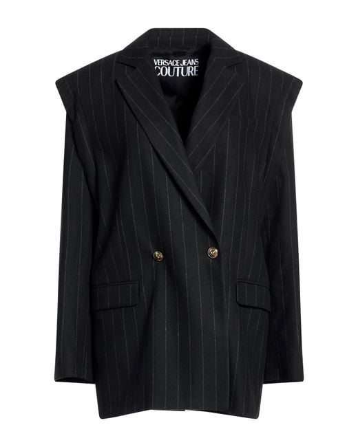 Versace Jeans Couture Black Blazer Wool, Polyester, Viscose, Polyamide, Elastane