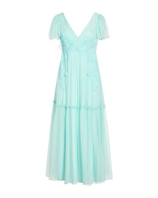 Alberta Ferretti Blue Sky Midi Dress Acetate, Elastane, Silk, Polyester