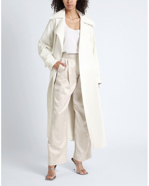 Calvin Klein White Overcoat & Trench Coat