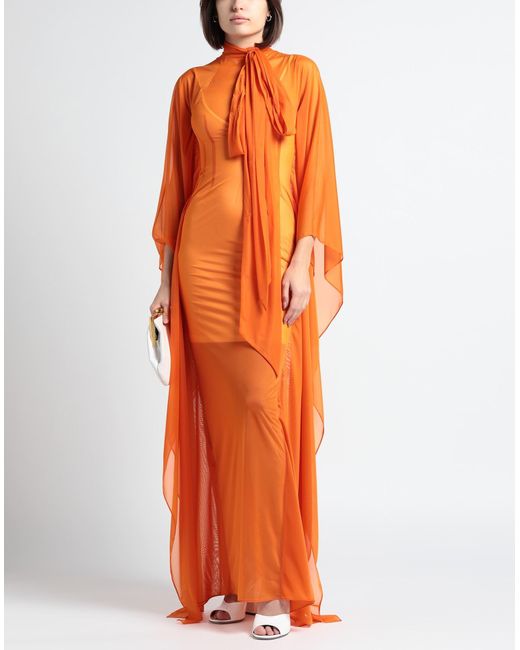 Robe longue LAQUAN SMITH en coloris Orange