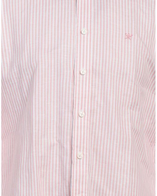 Hackett Pink Shirt Linen, Cotton for men