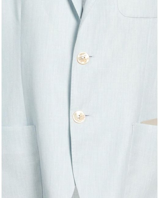 Agnona Blue Blazer Hemp, Cotton, Wool for men