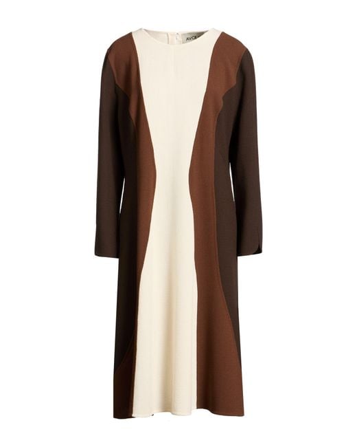 AVOLIO Milano Brown Midi Dress