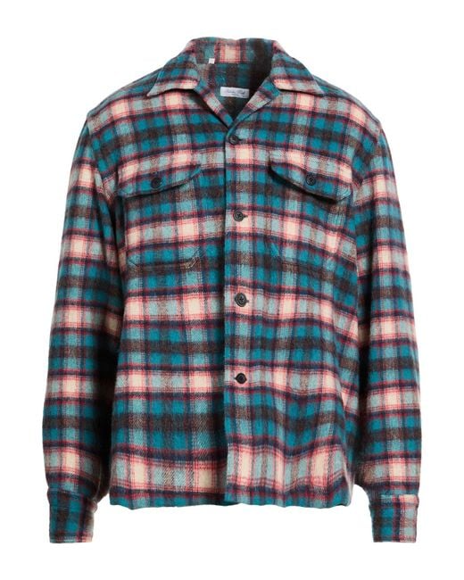 Salvatore Piccolo Blue Shirt Wool, Nylon, Alpaca Wool for men