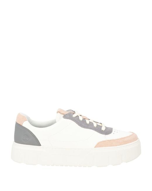 Timberland White Sneakers Leather, Synthetic Material