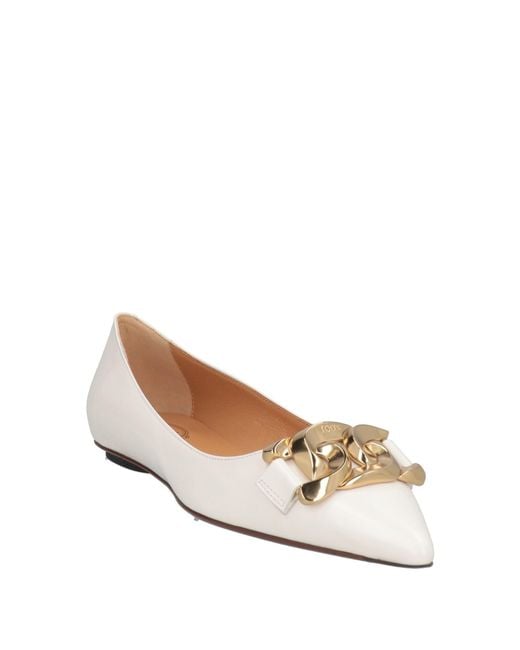 Tod's White Ballet Flats