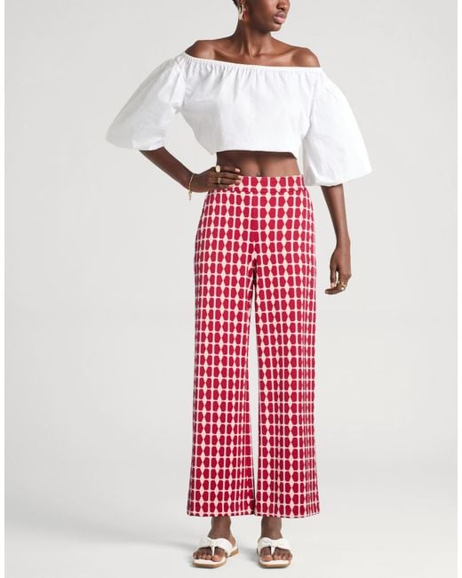 Maliparmi Red Garnet Pants Viscose, Polyamide, Elastane