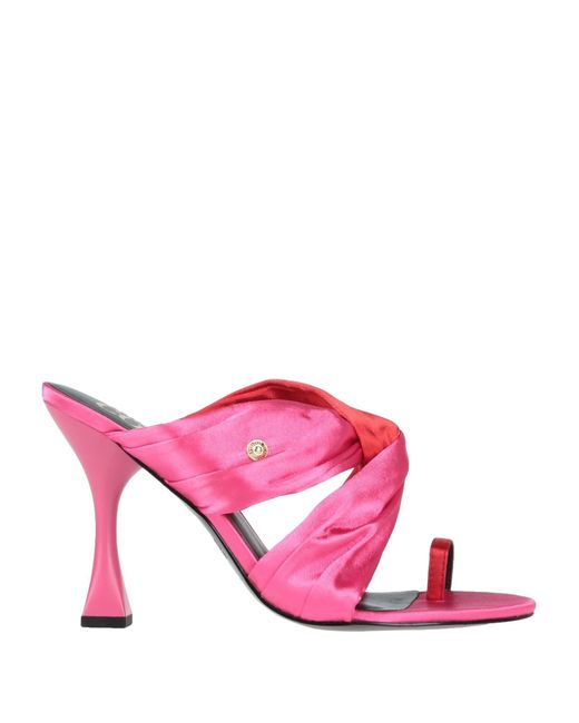 Versace Pink Fuchsia Thong Sandal Textile Fibers
