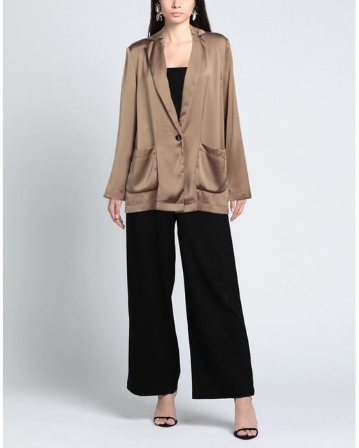 Herno Brown Khaki Blazer Polyester