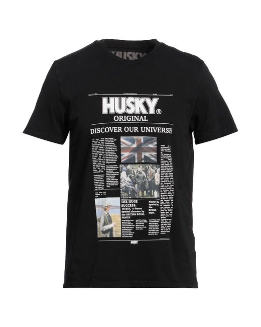 Husky Black T-shirt for men