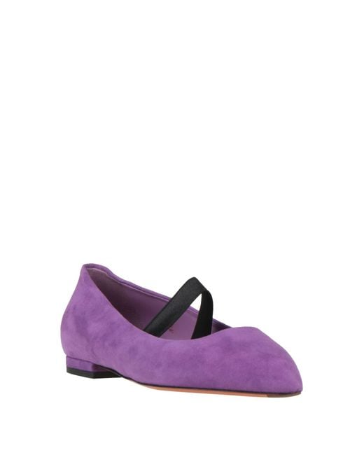 Santoni Purple Ballet Flats