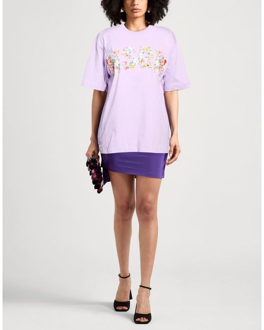 MSGM Pink Lilac T-Shirt Cotton