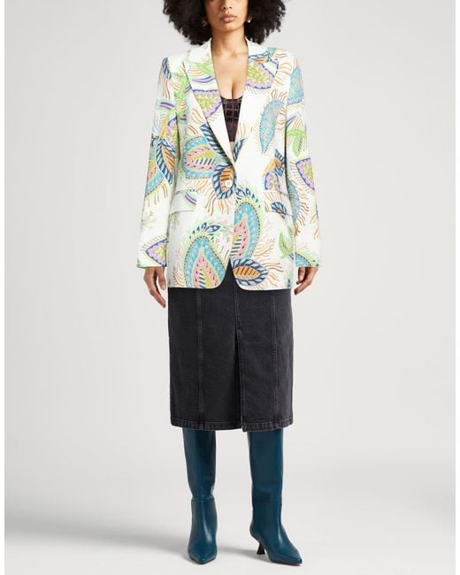 Marc Cain White Blazer Viscose, Polyester, Elastane