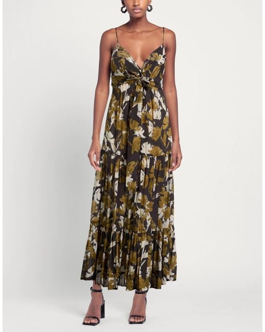 ALESSIA SANTI Green Military Maxi Dress Cotton